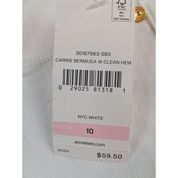Anne Klein Women’s White Bermuda Shorts Size 10 NWT Pockets 4” Inseam - Picture 11 of 16